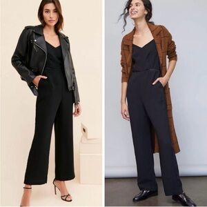 NWT Maeve Anthropologie Spaghetti Strap Magdalena Black Jumpsuit Sz 6